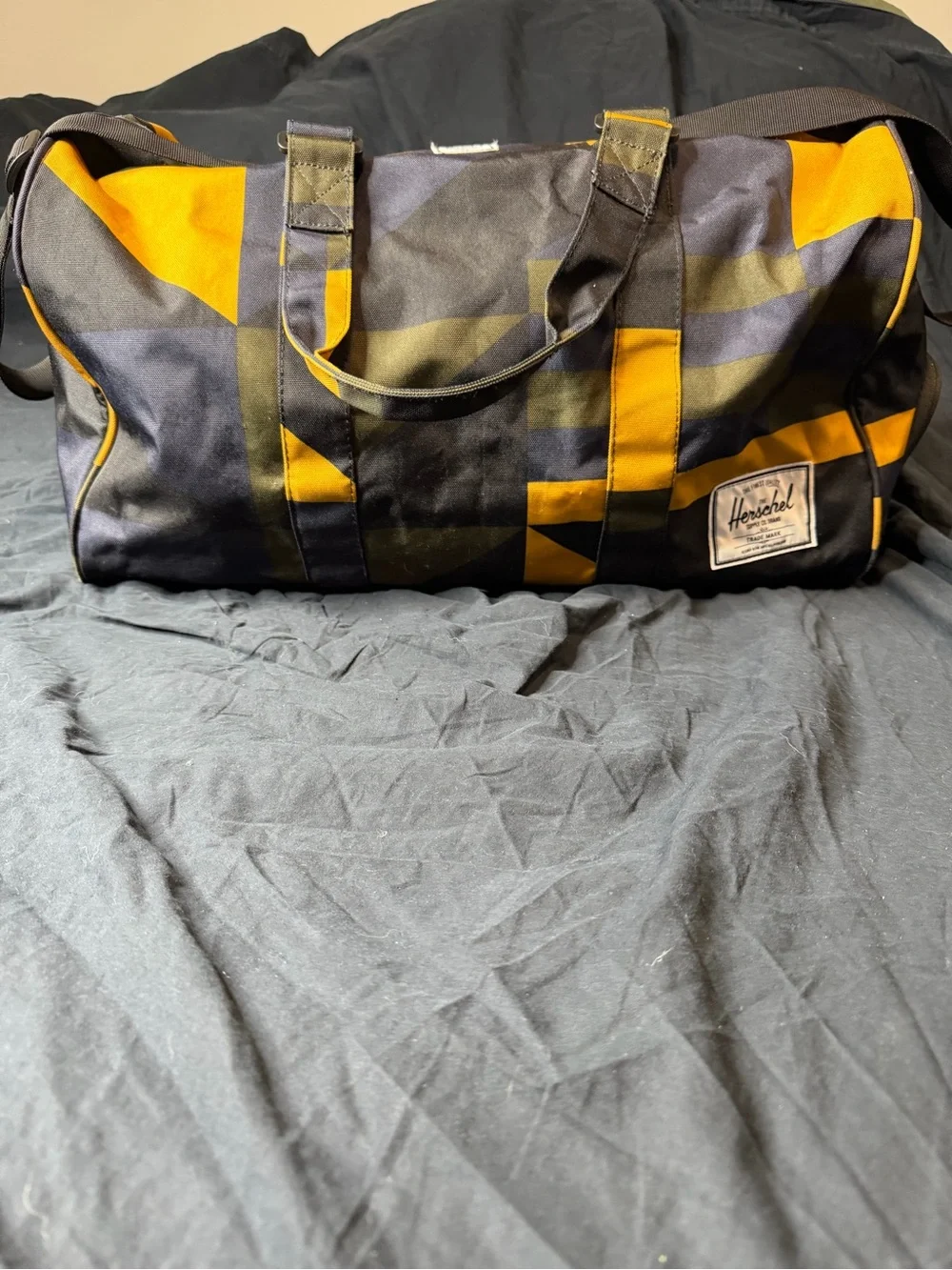 Herschel Supply Co Duffel Bag Blue Yellow Weekender Travel Gym